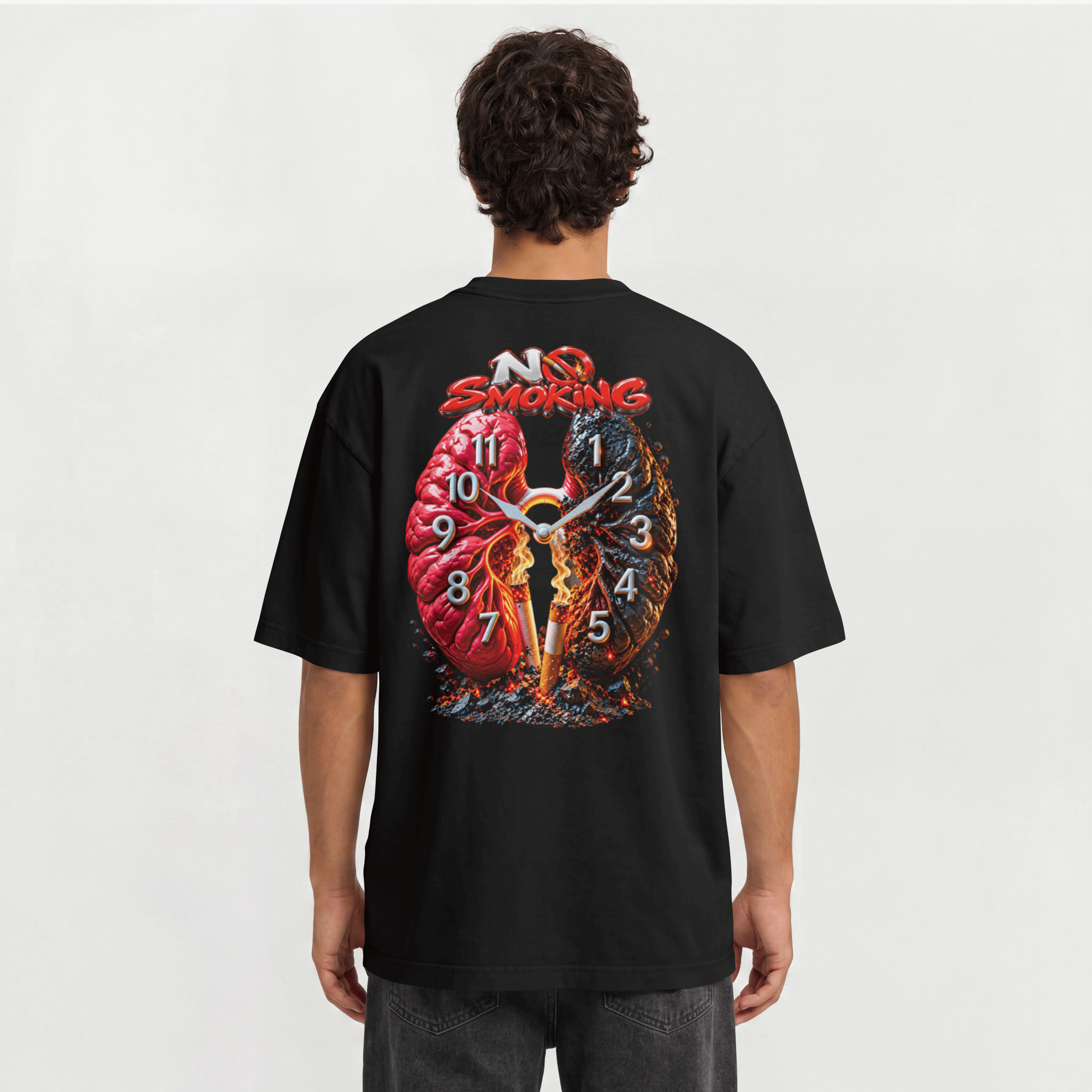 MENS AWARENESS OVERSIZED T SHIRT - NO SMOKING