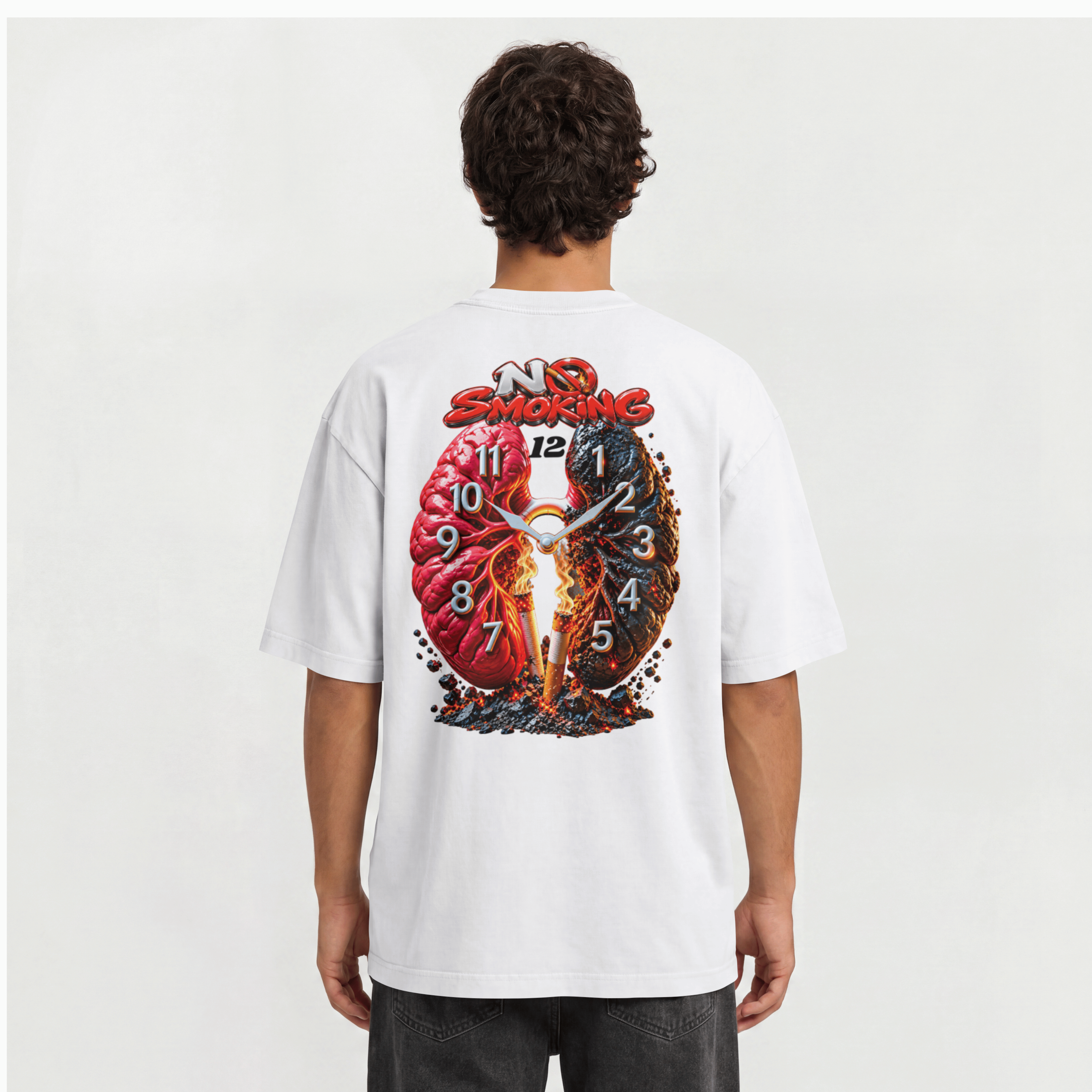 MENS AWARENESS OVERSIZED T SHIRT - NO SMOKING