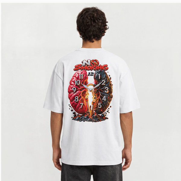 MENS AWARENESS OVERSIZED T SHIRT - NO SMOKING