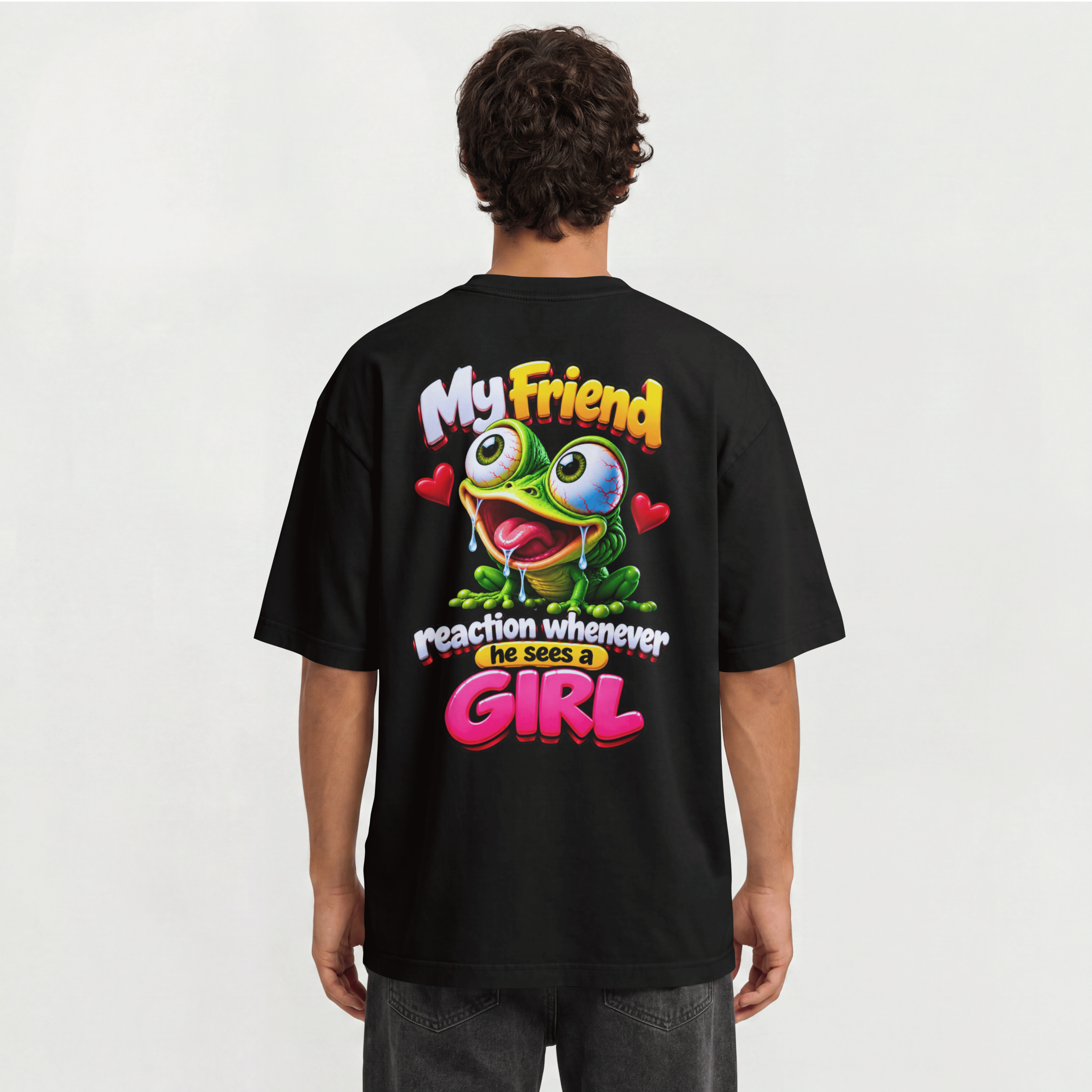 MENS FUNNY TROLL OVERSIZED T SHIRT - MY FRIEND