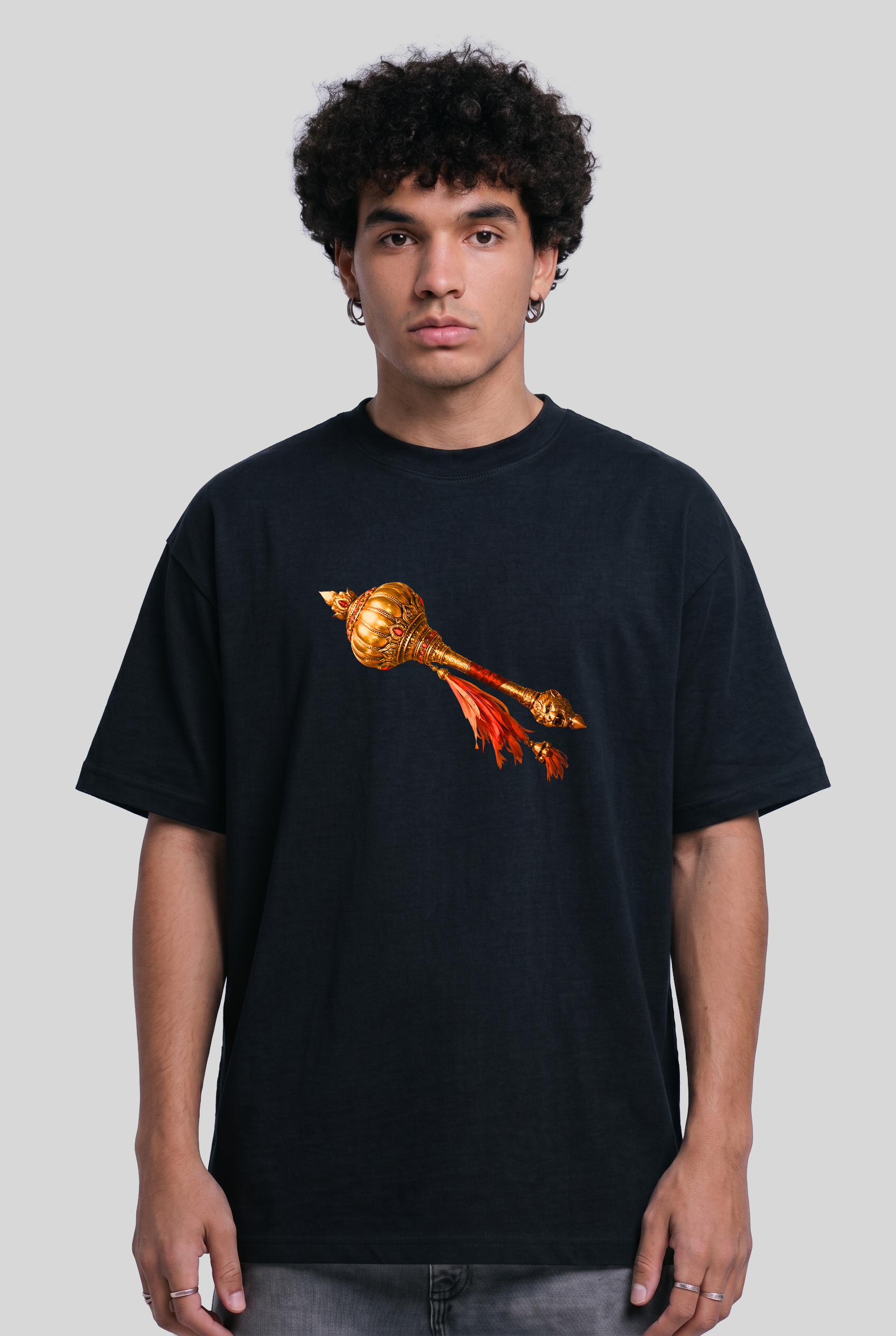 Men's Super Combed Cotton Oversized T-Shirt - Hanuman