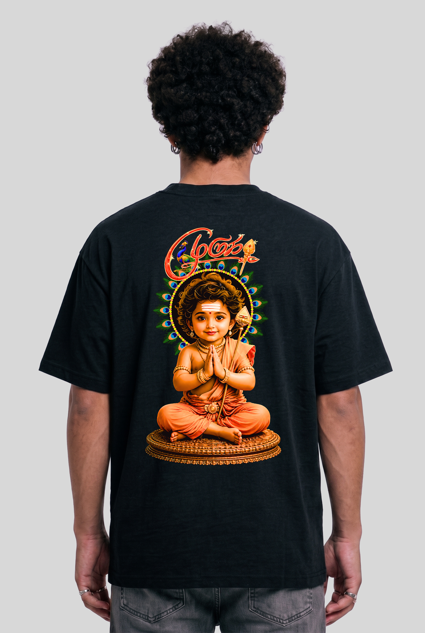 Men's PRINCE OF TAMILNADU LORD MURUGAR Cotton Oversized T-Shirt