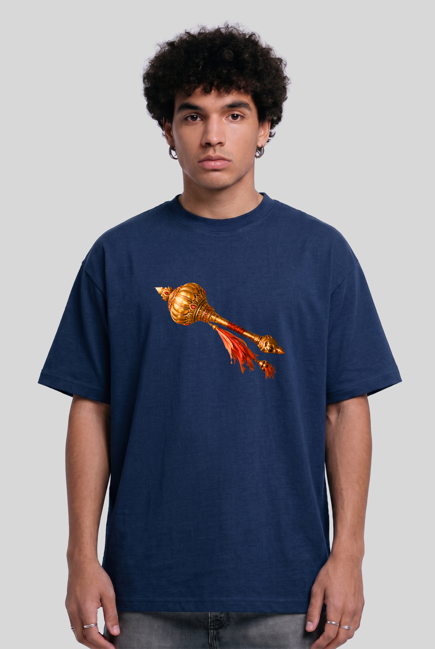 Men's Super Combed Cotton Oversized T-Shirt - Hanuman