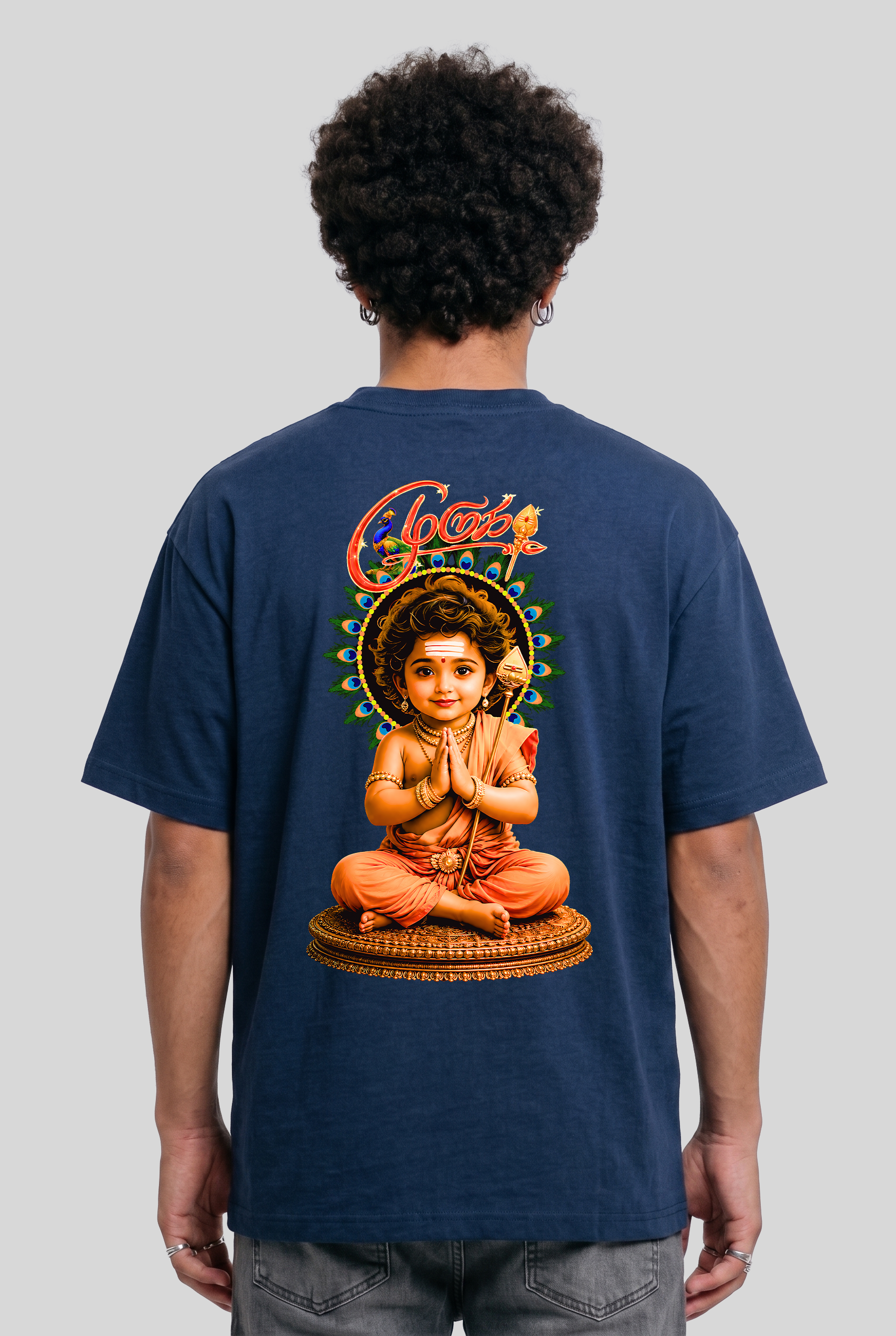 Men's PRINCE OF TAMILNADU LORD MURUGAR Cotton Oversized T-Shirt
