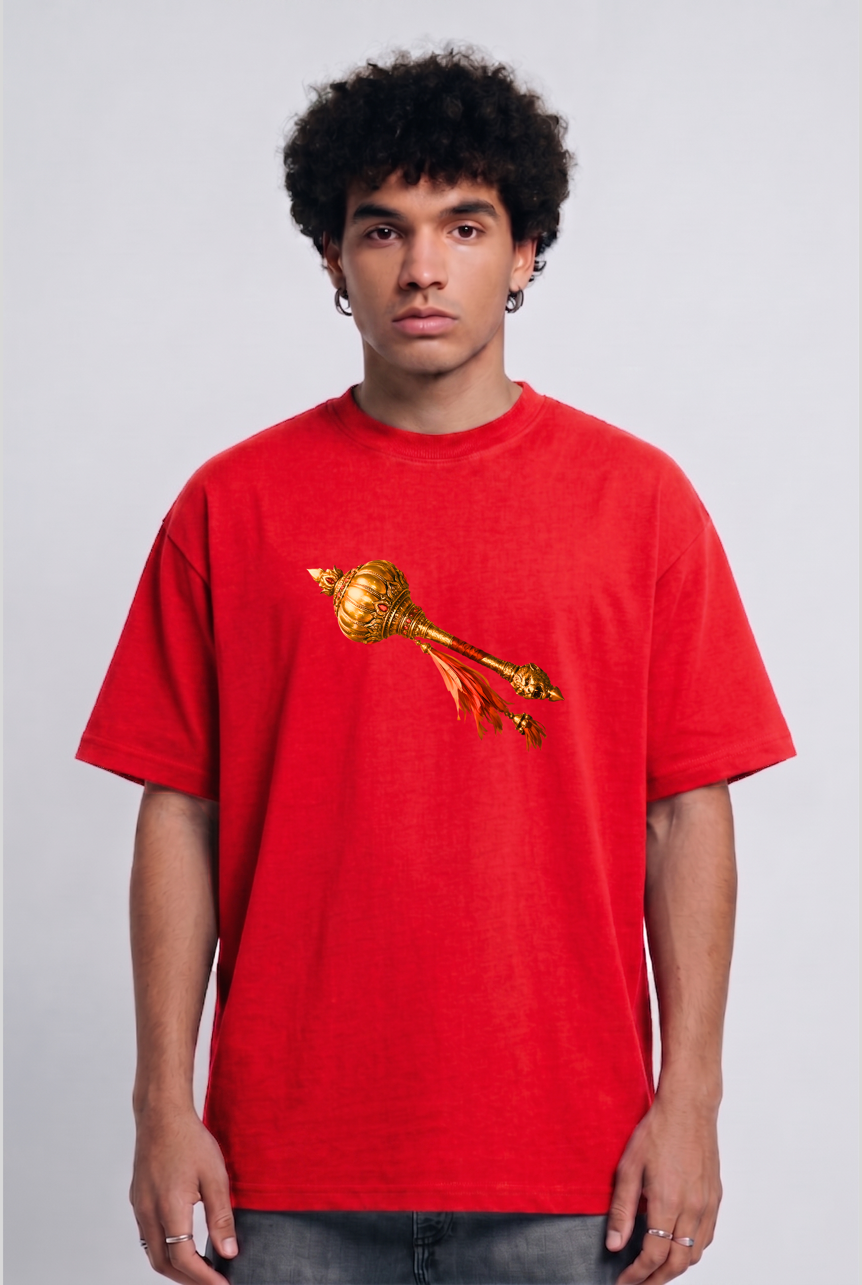 Men's Super Combed Cotton Oversized T-Shirt - Hanuman