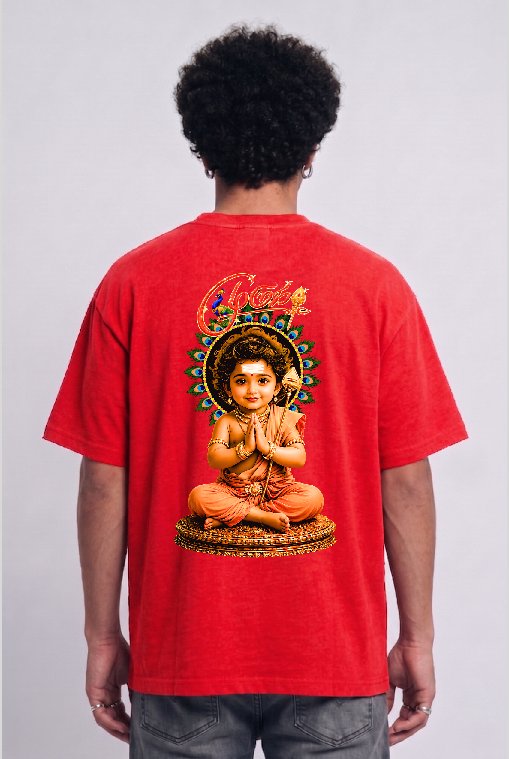 Men's PRINCE OF TAMILNADU LORD MURUGAR Cotton Oversized T-Shirt