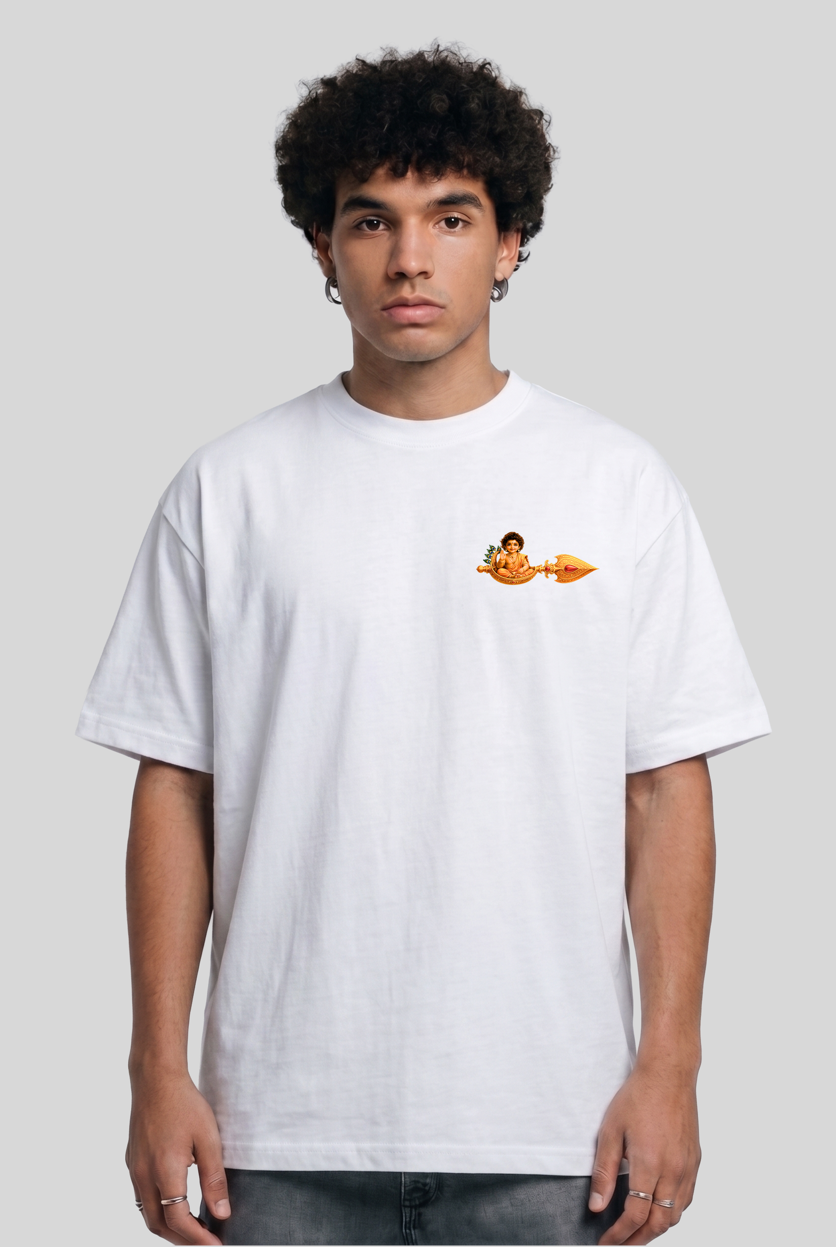 Men's PRINCE OF TAMILNADU LORD MURUGAR Cotton Oversized T-Shirt
