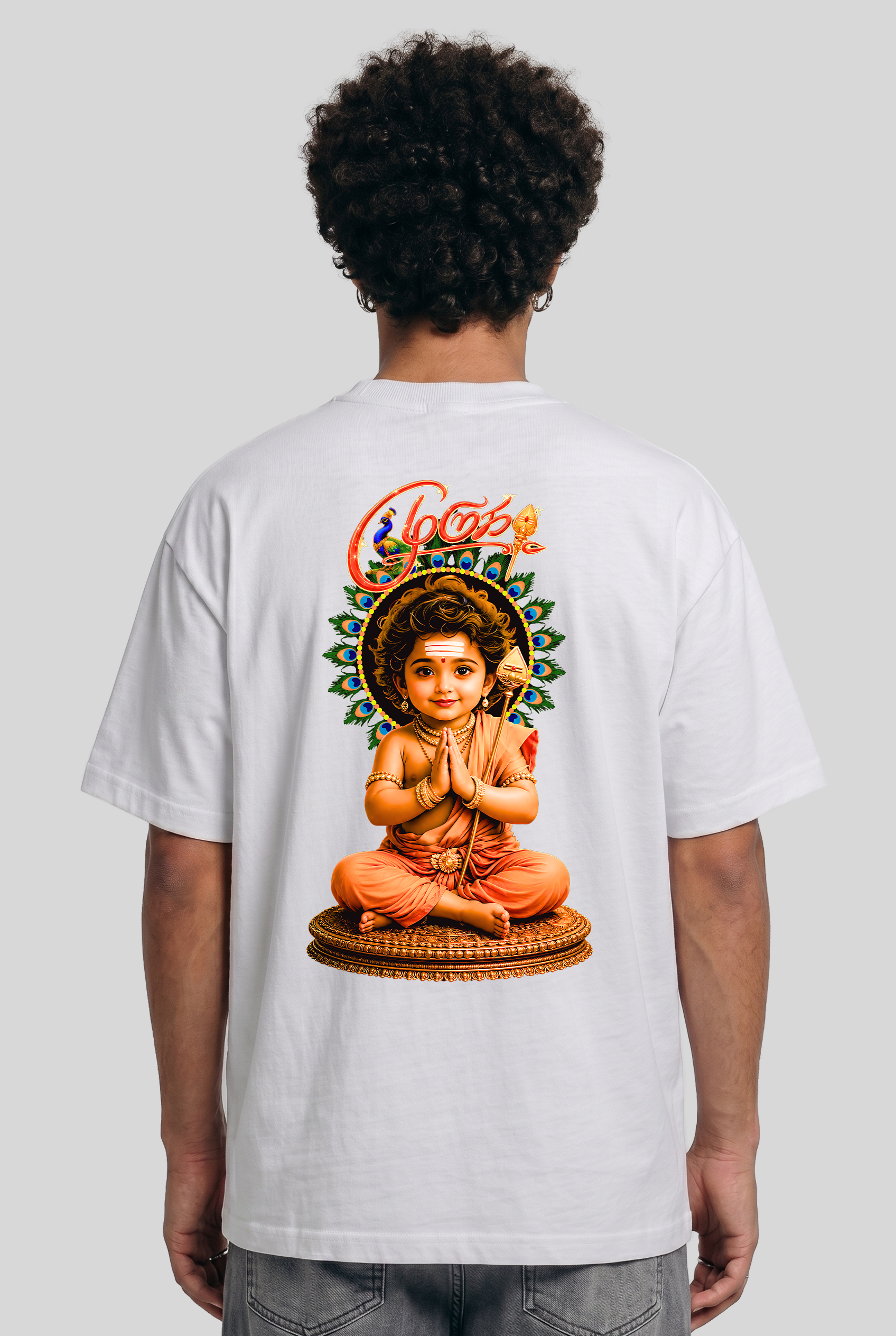 Men's PRINCE OF TAMILNADU LORD MURUGAR Cotton Oversized T-Shirt
